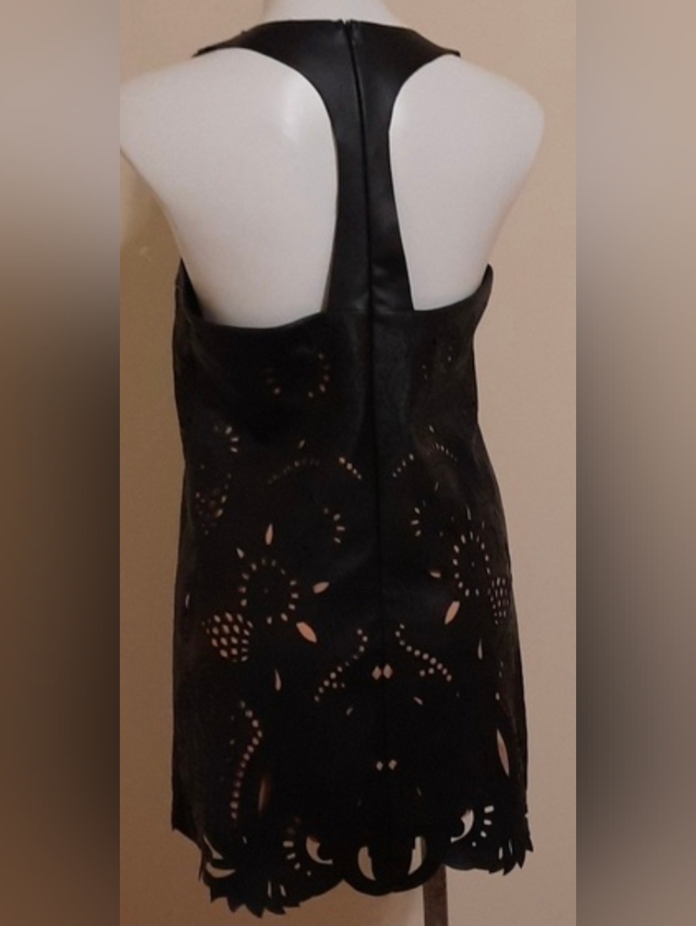 Anthropologie Leather Backless Mini Dress - Picture 6 of 7